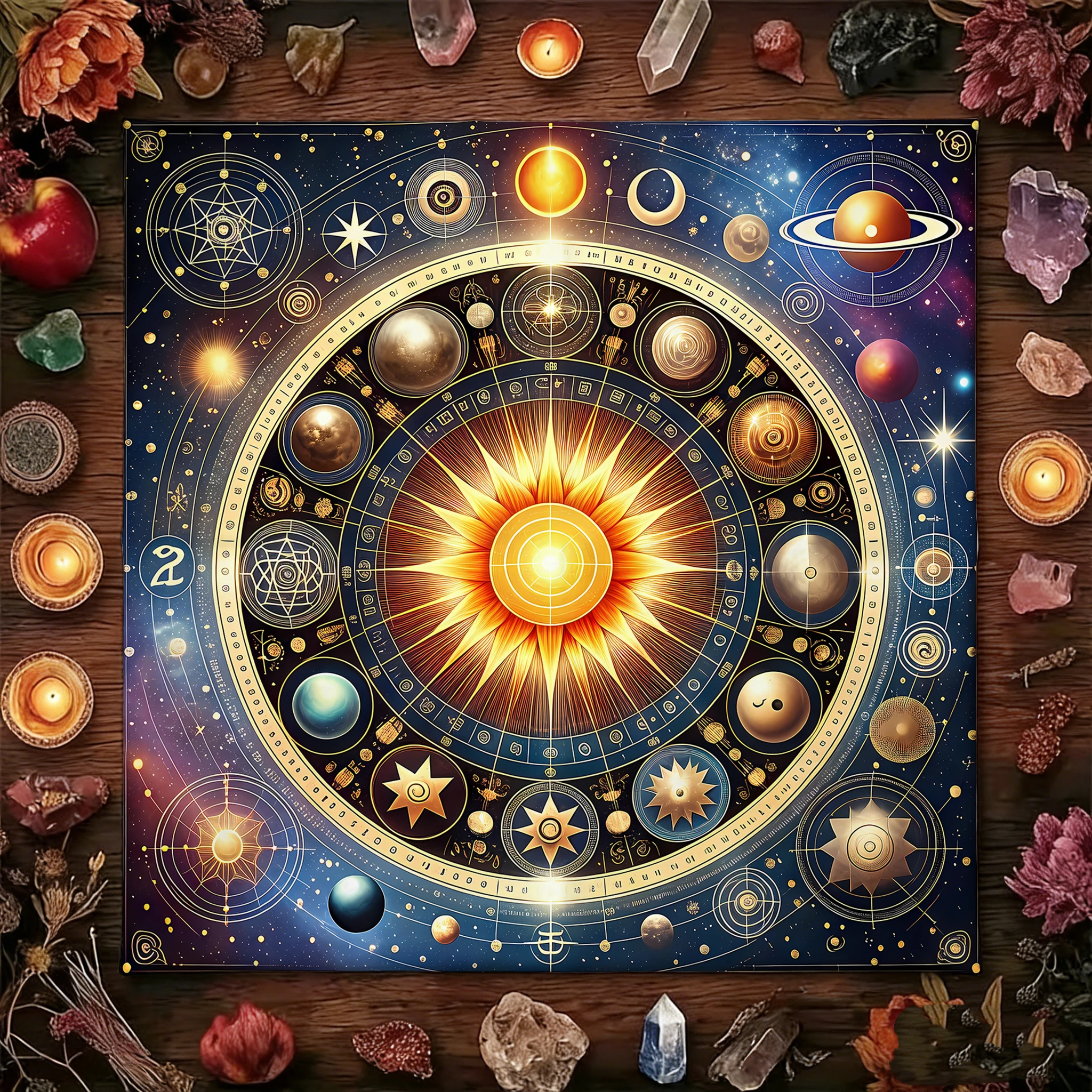 1pc Deep Starry Sky and Nebula Tarot Card Tablecloth, Divination and Fortune Telling Card Game Altar Tablecloth, Party Activitie