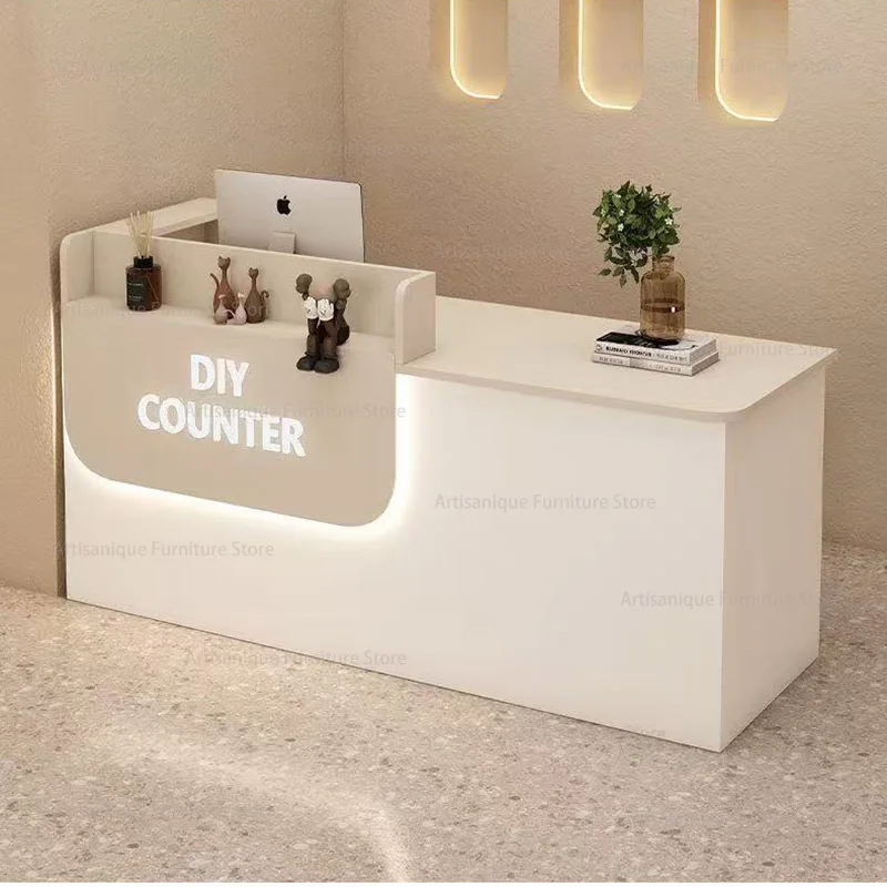 Trendy Commercial Reception Desk Decorative Nordic Reception Counter Compact Light Luxury Banco Reception Shop Counter Furniture