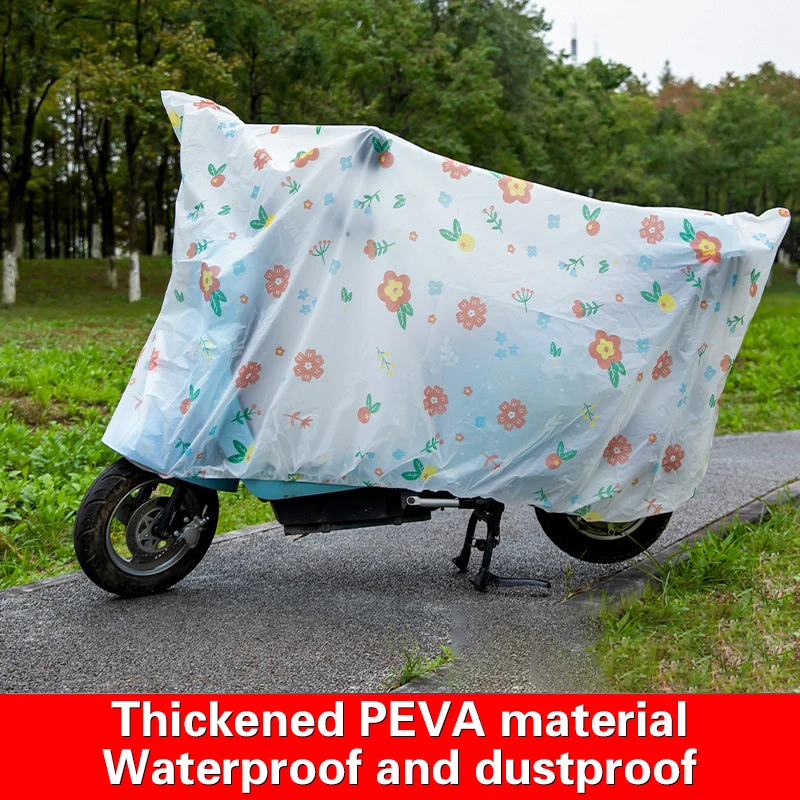 Translucent Motorcycle Cover Waterproof Raincover Electric Bicycle Sunshine Cover Rainproof Dustproof Bike Protective Gear