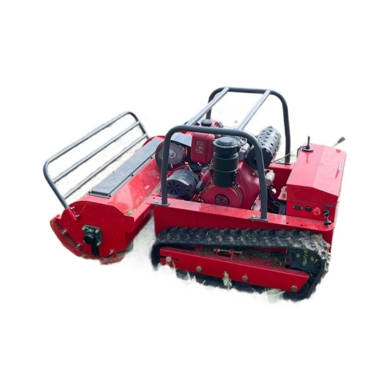 Intelligent Remote Control Crawler All Terrain Grass Mulcher Agricultural Lawn Equipment For Orchard Slope Farm Weeding Cutting