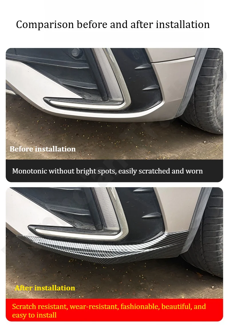 for Volkswagen Tiguan/Allspace 2022~2026Front corner guard decorative frame/front bumper strip/exterior modification accessories