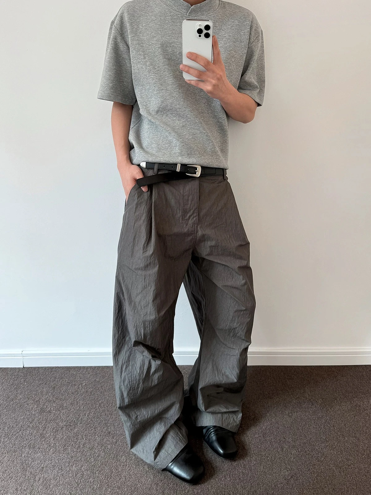 American Retro Folded Design Paratrooper Pants Loose Casual Outdoor Workwear Men's Straight Leg Zipper mid Waist Long Trousers