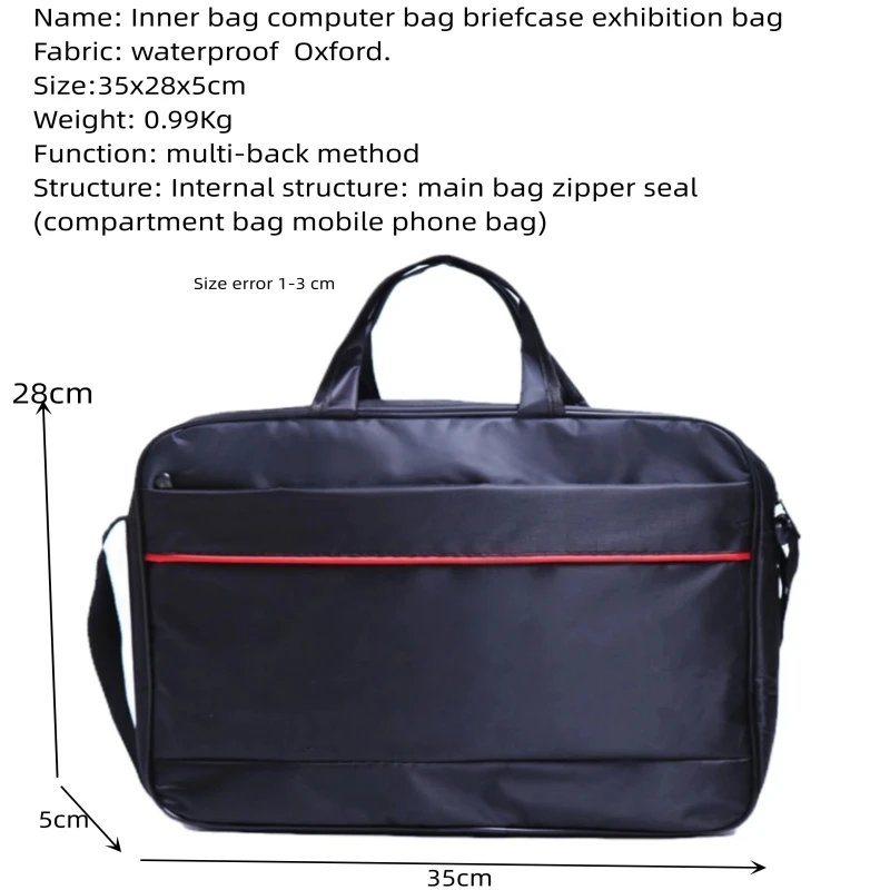 Men\'s Business Briefcase Waterproof Red Edge 14 Inch 15.6 Inch Laptop Bag Gift Exhibition Package Handheld Messenger Bags