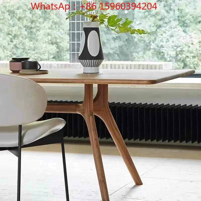 

Nordic log table home small rectangular simple solid wood table long desk worktable negotiation