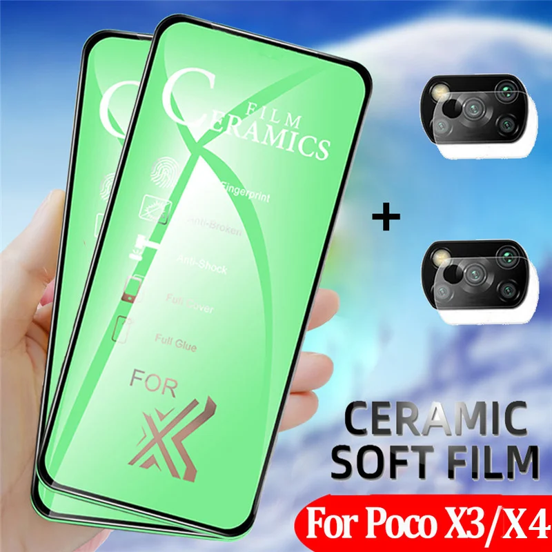 

Soft Glass For Xiaomi Poco X3 F4 GT X4 Pro 5G NFC Ceramic Film Screen Protector Poco X 4 Pro F3 Protective Film Poco M3 M4 Pro