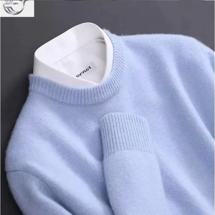 2025kaschmir Pullover Oansatz Pullover männer Lose Übergroßen M-3XL Gestrickte Untere Hemd Herbst Winter Neue Koreanische Casual Männer Top – Detail 5