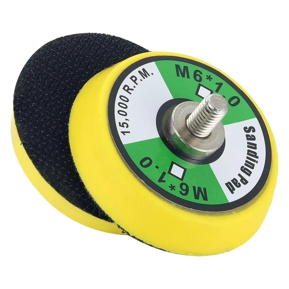 2pcs 2 Inch Diameter Hook and Loop Backing Pad 15000 RPM Rated M6x1 Thread DA Sander Pad PU Material Universal Fit