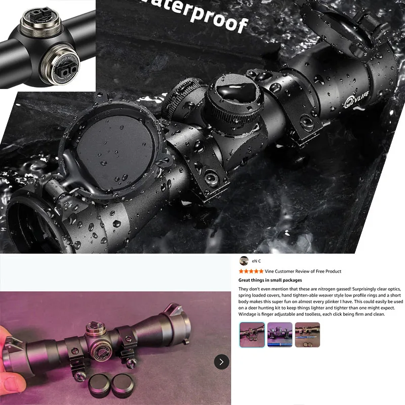 

JackalHowl 4X32 Compact Scope For .22 Caliber BDC Reticle Ldeal for Medium to Long-Range Hunting Up To 500 Yards 11mm Dovetail