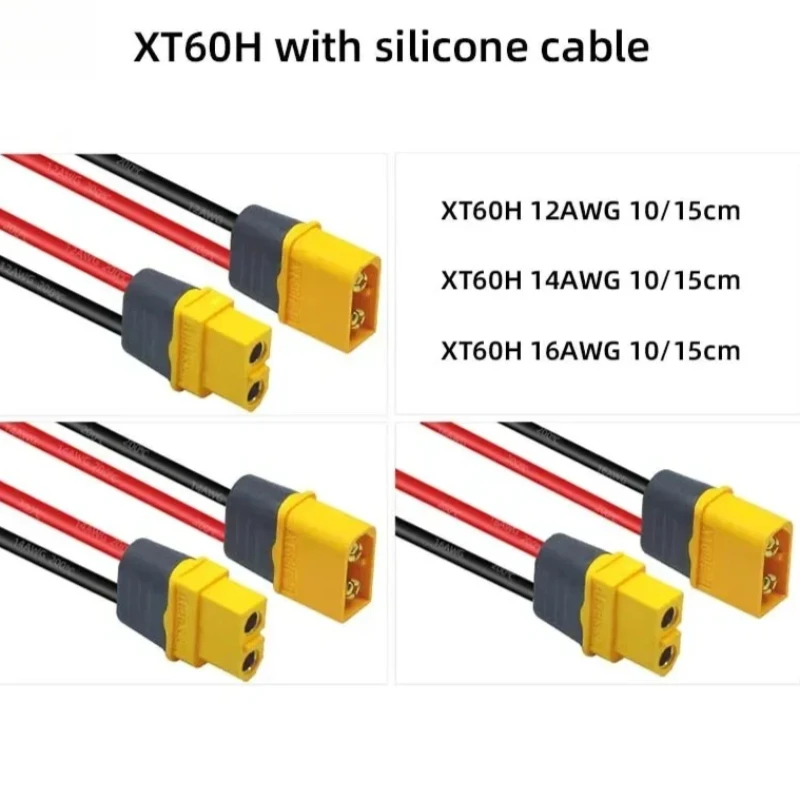 5 Pcs Amass XT60H Male Female Connector Plug With 12/14/16 AWG Silicon Wire for RC Lipo Battery FPV Drone