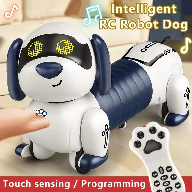 Multi-Function Interactive Programmable Mechanical Dog Toy Rechargeable Remote Control Pet Dog Robot Electric Power