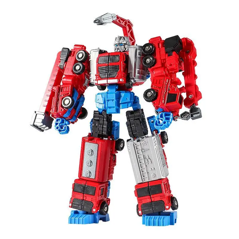 6IN1 Firefighting Mech Warrior Car Deformation Robot Plastic Model Toys Children's Toys for Boys Xmas GiftsBirthday Guests Gifts