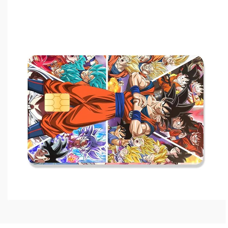 Dragon Ball Credit Chip Card Cartoon Goku Handsome Creativity Waterproof Stickers Stickers Big and Small Chip Sticker Birthday