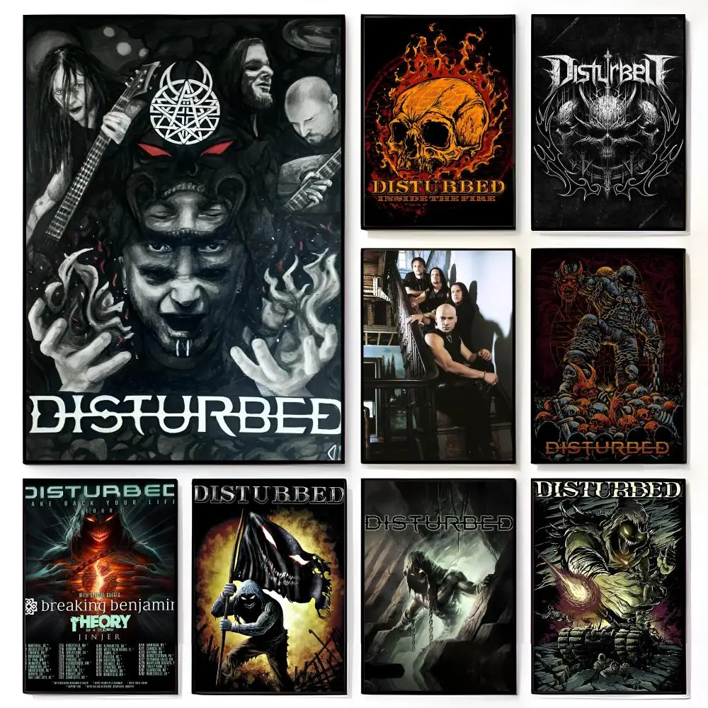 Hot Aggressive Intense Rock Band D-Disturbed Poster American Film Mural Home Childrens Room Wall Decor Print