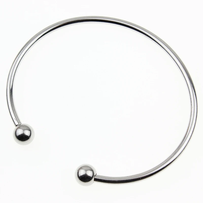 Pulseira de Aço Inoxidável Impermeável, Cabeça Bola Aberta, Polimento Fino com Rosca DIY, Metal, Novos Acessórios de Moda, Pode Ser Livremente