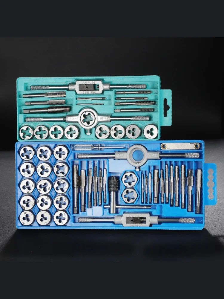 Jeu de tarauds et de matrices métriques, 6/7/8/9/12/20/40 pièces, clé à tarauder, outils de taraudage manuels pour le travail des métaux, filetage de vis