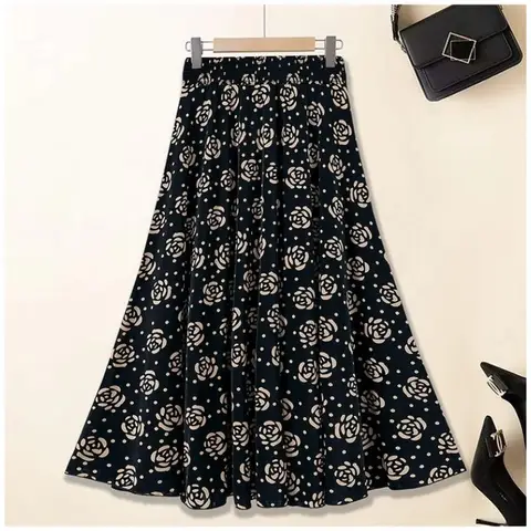 กระโปรงทรงเอลายดอกไม้ สไตล์ใหม่ ฤดูร้อน ปี 2025 แฟชั่นหลวมๆ เรียบง่าย ทันสมัย กระโปรงลายดอกไม้ กระโปรงเสริมบุคลิก