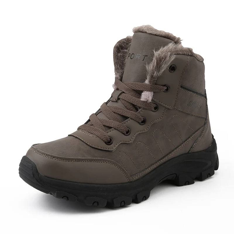 Men Snow Boots Waterproof Sneakers Super Warm Men\'s Boots Outdoor Anti-slip Male Hiking Boots Work Shoes Size 45 Mens Shoes