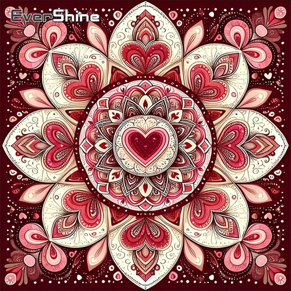 

Evershine 5D Diamond Mosaic Flower Picture Rhinestones Painting Mandala Full Square Embroidery Love Heart Decor For Home