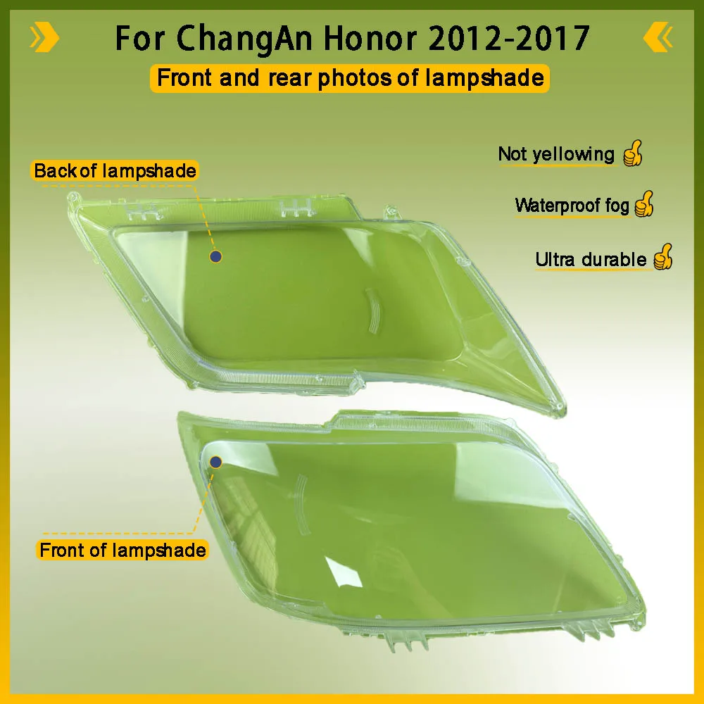 For ChangAn Honor 2012-2017 Car Replacement Headlamp Caps Glass Headlight Cover Auto Transparent Lampshade Case Lamp Lens Shell