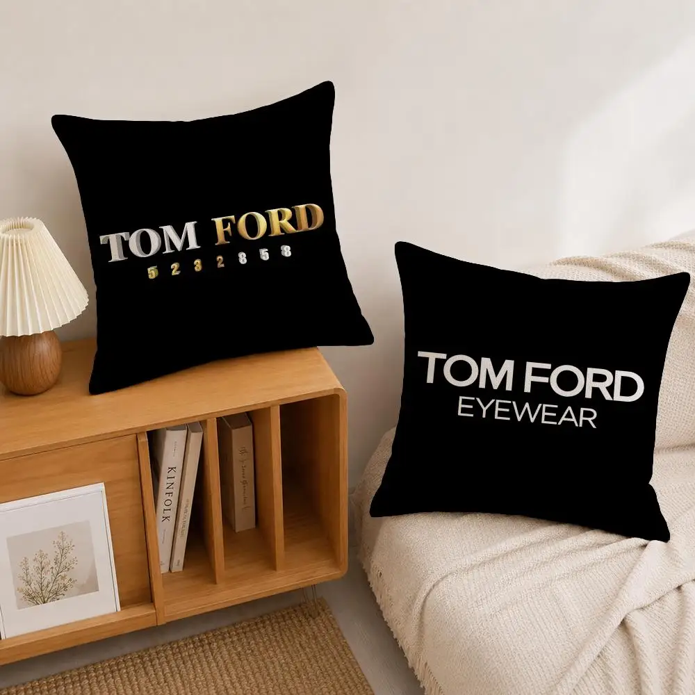 Brand Tom Ford Cushion Cover Natural Linen Pillowcase Set, All-in-One Decor for Sofa, Bedroom & Chair