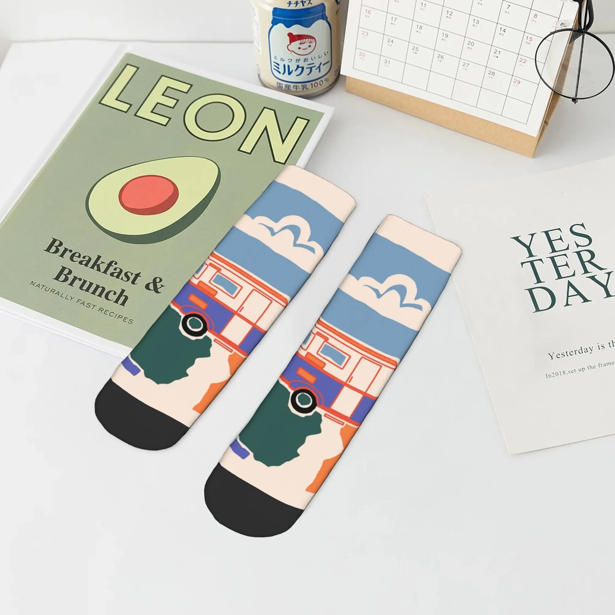 جميع المواسم ريترو خمر Eriba قافلة الجوارب Harajuku سوبر لينة الرياضة الأوسط جوارب أنبوبية لينة الهيب هوب جوارب للرجال والنساء