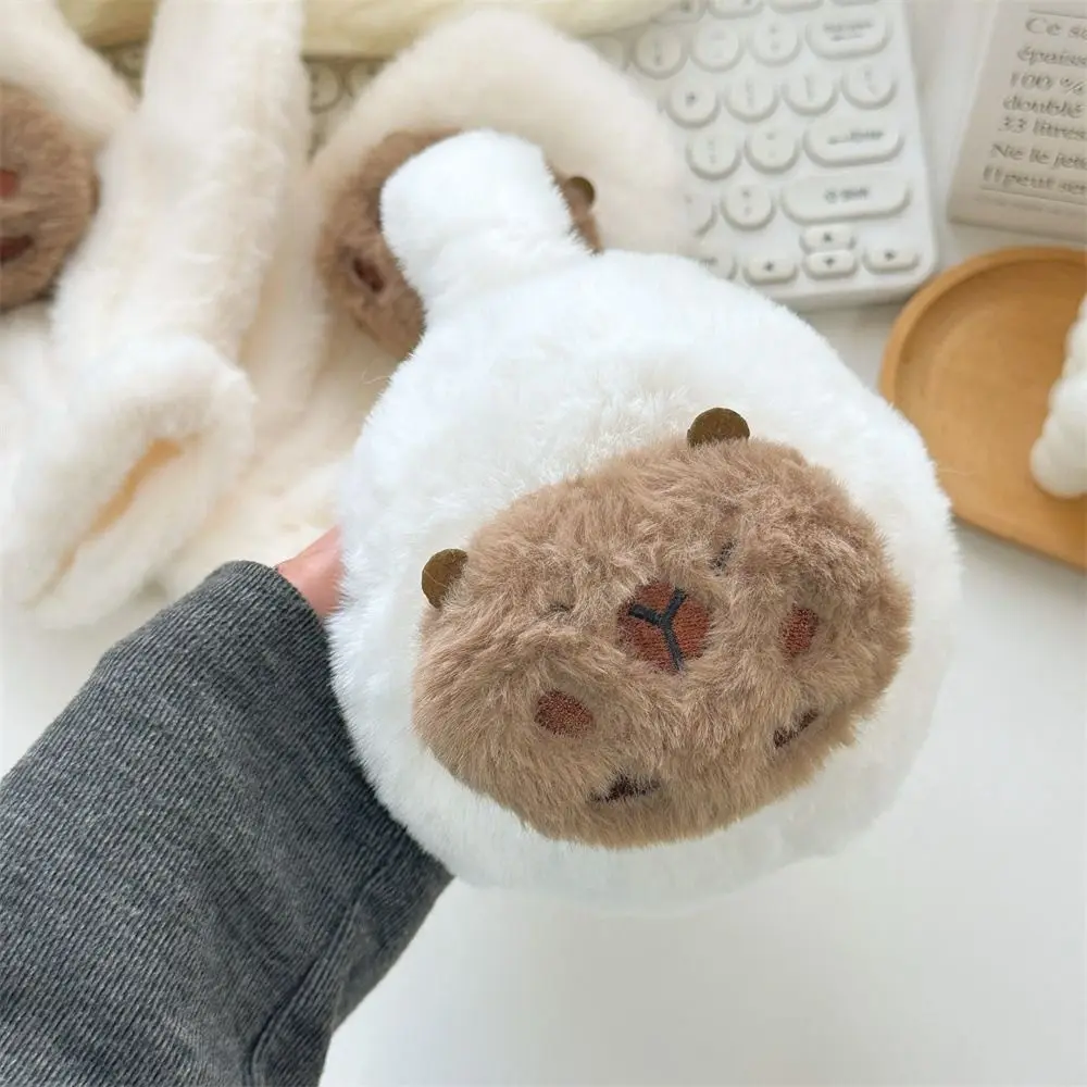 น่ารัก Capybara CROSS ผ้าพันคอการ์ตูนตุ๊กตาคออุ่น Thicken เย็นป้องกันหูอุ่นกลางแจ้ง