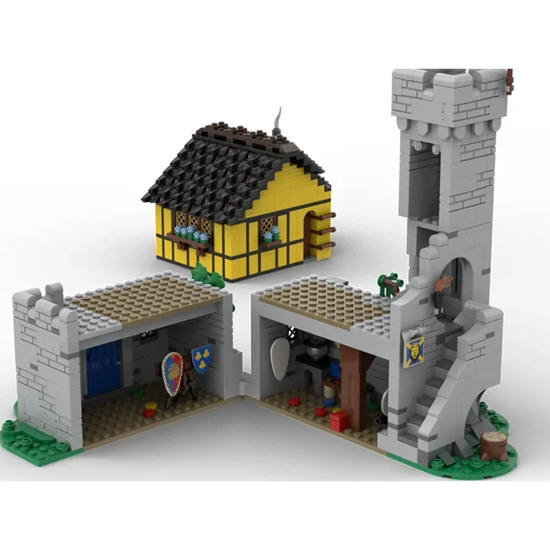 Medieval Castle Model Moc Building Blocks Shield Painter's Workshop Model Technology Brick DIY Assembly Construction Toy Gifts