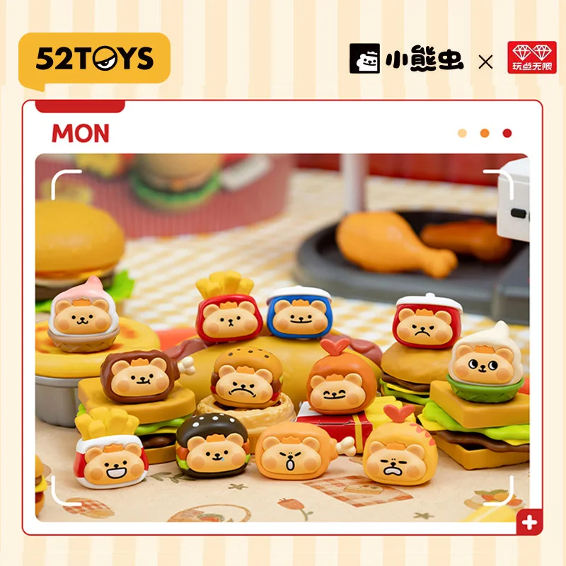

Подлинная серия 52TOYS Bear Worm Fast Food Candy Crush, мини-милые гранулы, слепая коробка, настольный подарок, декор, коллекция подарков на день рождения