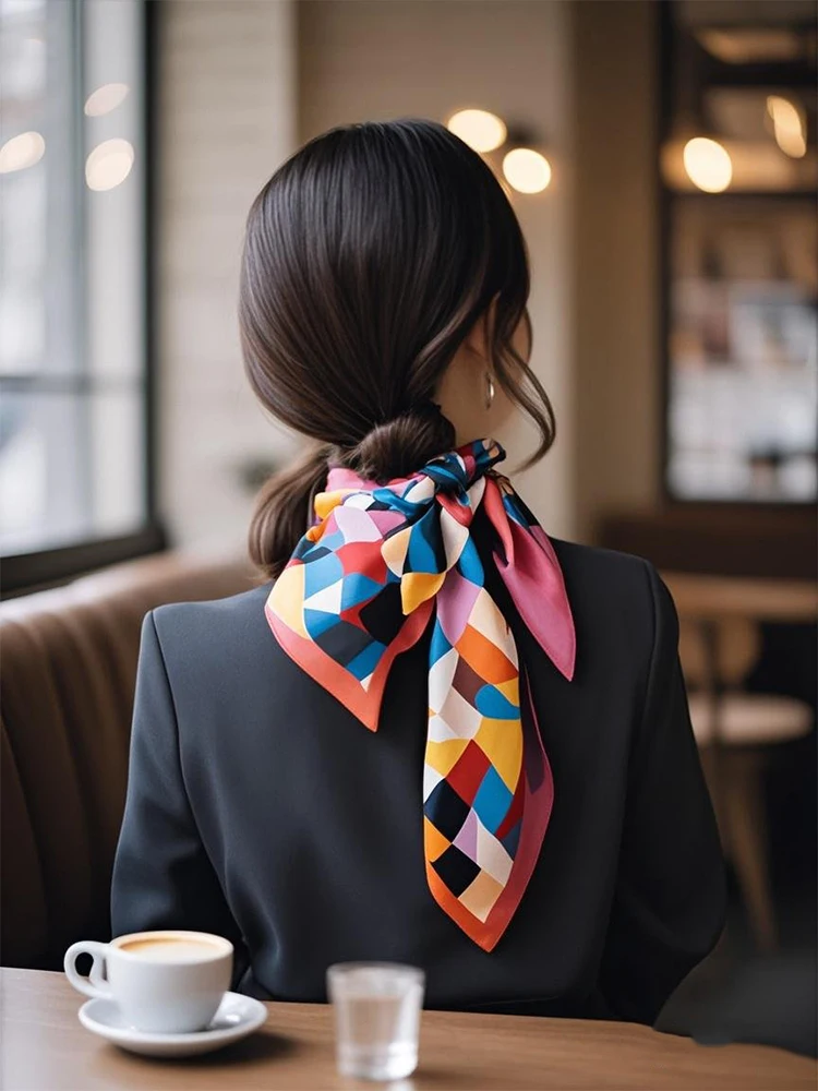 Custom Pattern Scarf Upload Floral Geometric Abstract Design on Stylish Square Scarf