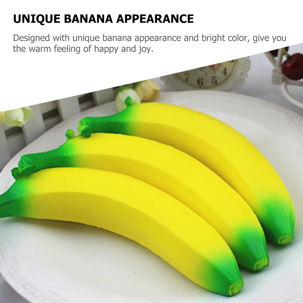 Lovely Stretchy Pressure Banana Toy, Children's Pu, Interessante Modelo Adorável, Brinquedo Sensorial Engraçado, 2 pcs