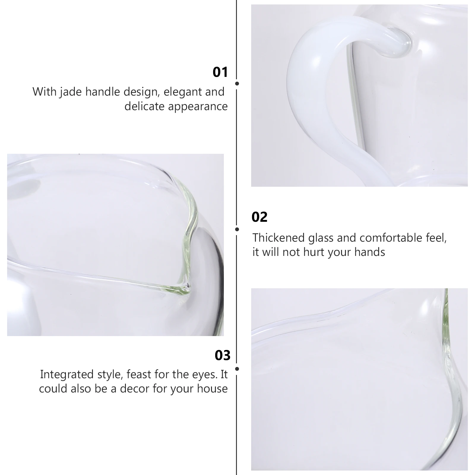 

Glass Pitcher Household Glass Kettle Heat Resistant Thickened Jade Handle Tea Dispenser Water Pitcher Heat-Resistant Pot