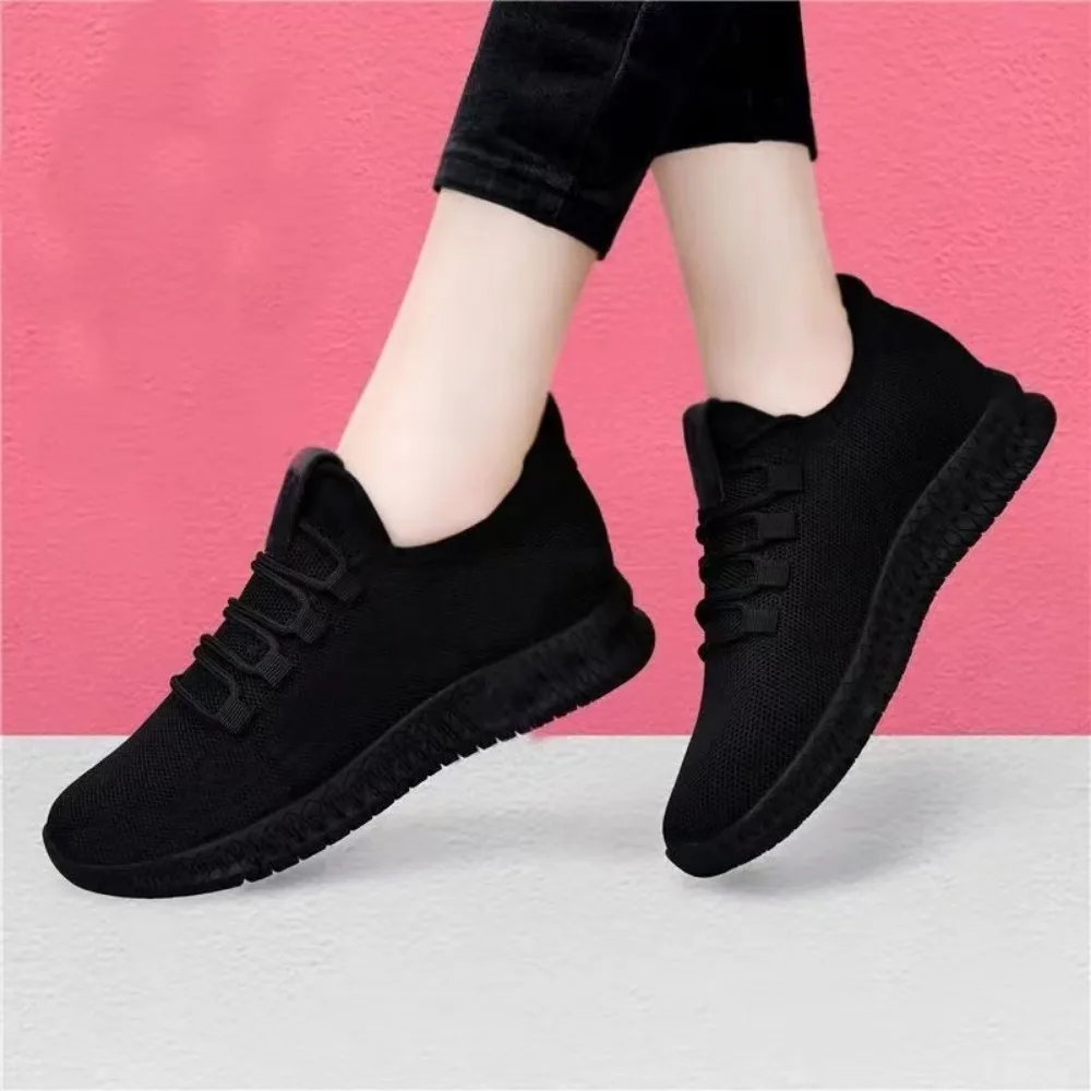 2024 Autumn Women\'s Breathable Non-slip Platform Fashion New Casual Shoes Korean Running Shoes Black Sneakers Shoes for Women