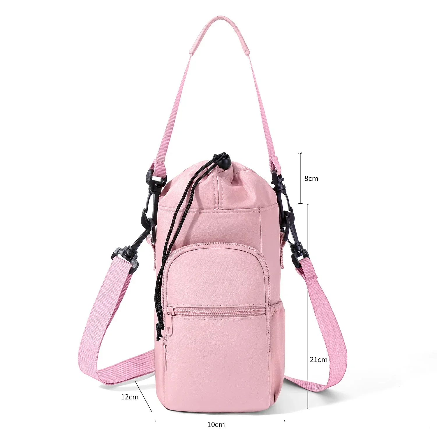Tragbare Wasserflaschentasche mit verstellbarem Riemen, Thermobecher, isolierte Schutzhülle, Handytasche, Outdoor-Sport-Reisetasche – Detail 10