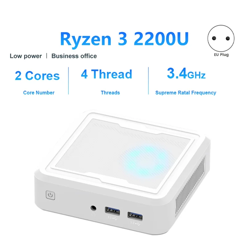 For AMD Ryzen 3 2200U Up To 65W Mini PC DDR4 NVME SSD Wifi5 BT 4.2 Gaming Computer RX Vega 10 Graphices
