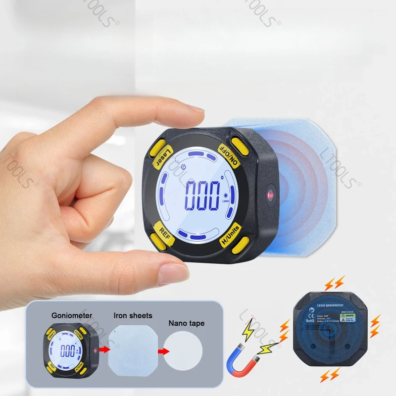 Vertical Laser Angle Testing Inclinometer Woodworking Slope Measurement Spirit Level Digital Display Measuring Goniometer Box
