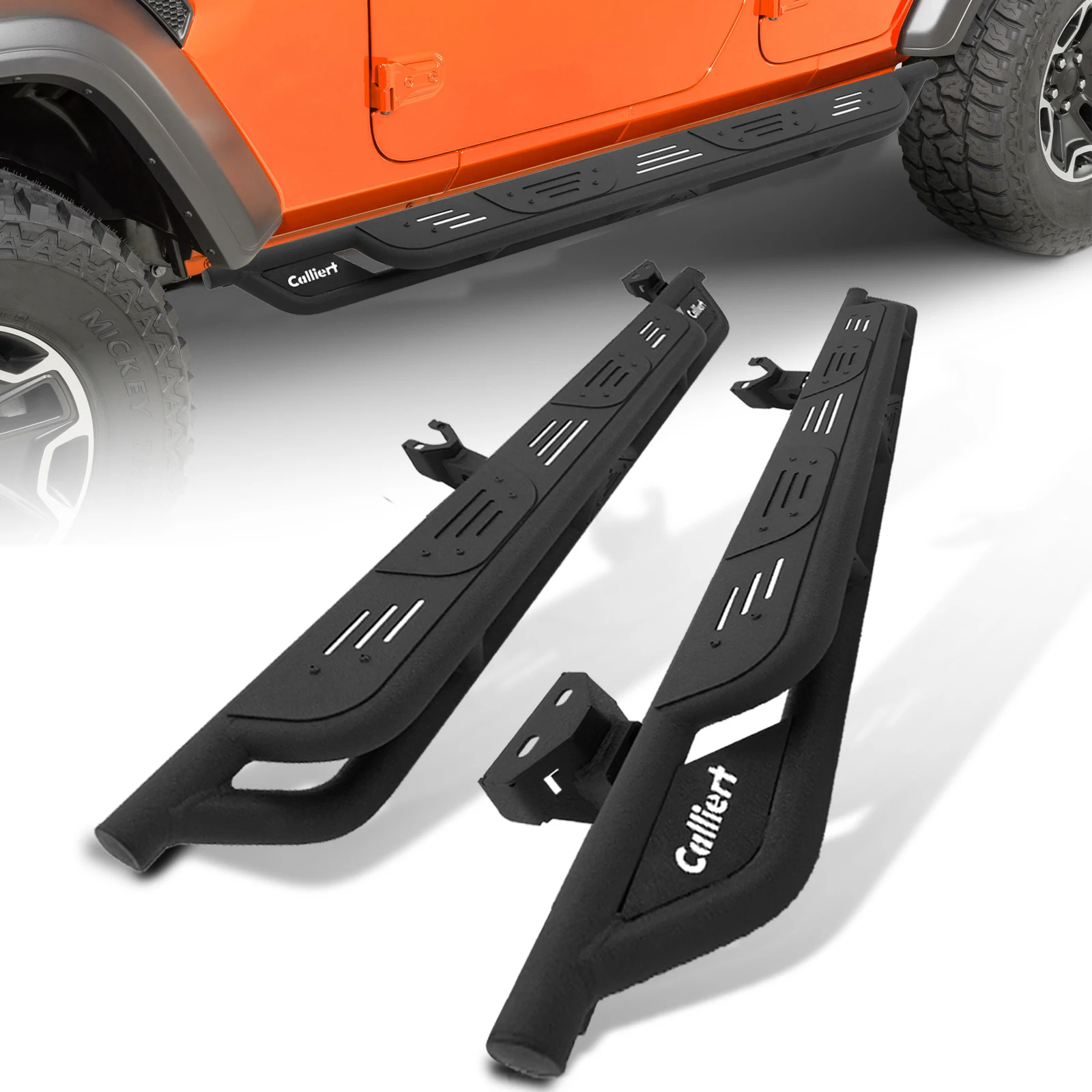 

2018-2025 Jeep Wrangler JL 4 Door Matte Black Running Boards New Nerf Bars Step Plates Rock Sliders Rails
