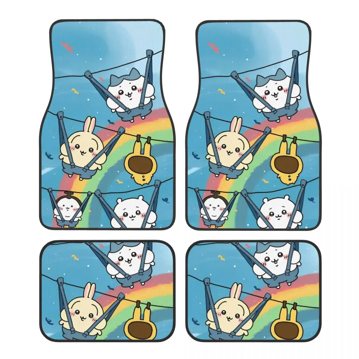 

Chiikawa Kawaii Cartoon Funny Floor Mats for Cars All-Weather Anti-Slip Floor Mats Liner Full Set Car Accessories