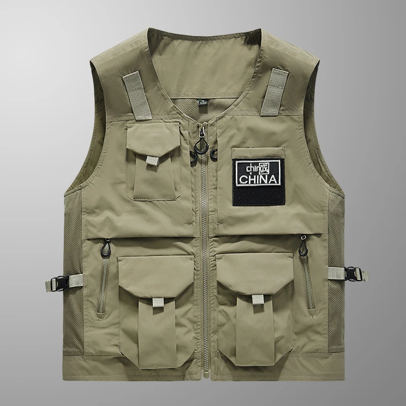 Outdoor Sports Running Leisure Windproof Breathable Leather Vest Spring Autumn Outdoor Sleeveless Versatile Camouflage Vest