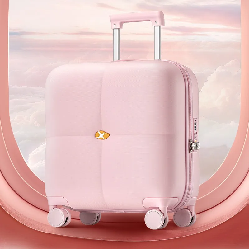 20 Inch Carry on Luggage with Wheels Large Capacity Combination Lock Rolling Luggage Case Women's Fashion Travel Suitcases