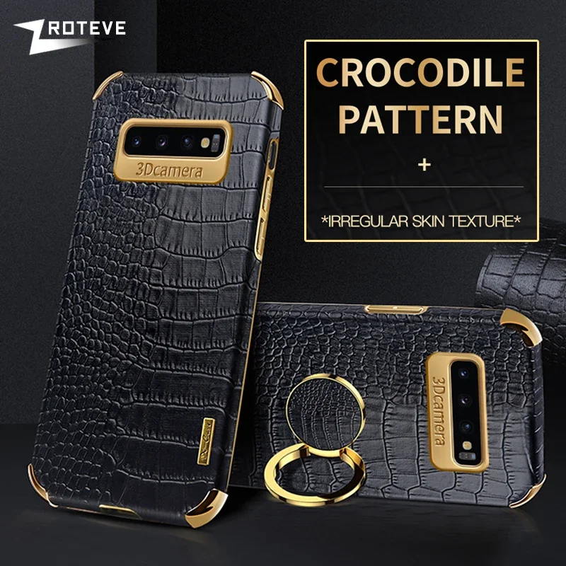 S10 Case Zroteve Crocodile Pattern Leather Cover For Samsung Galaxy S10 Plus S20 S21 S23 FE S22 Ultra Note 20 10 Lite Plus Cases