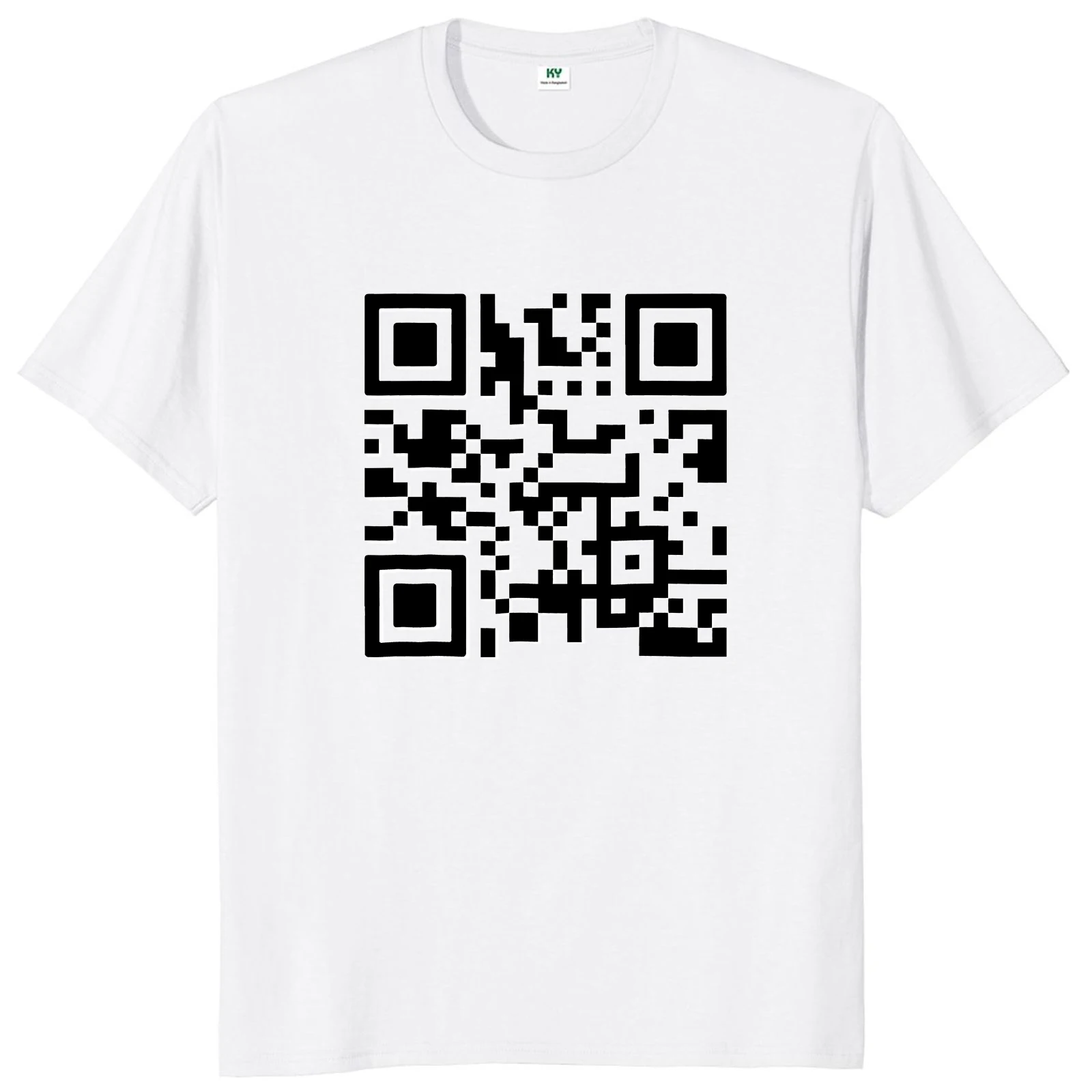 F You QR Code T Shirt para Adultos, Engraçado Humor Piada, Y2K Presente Personalizado, 100% Algodão, Soft O-Neck, Casual T-shirts, Tamanho UE