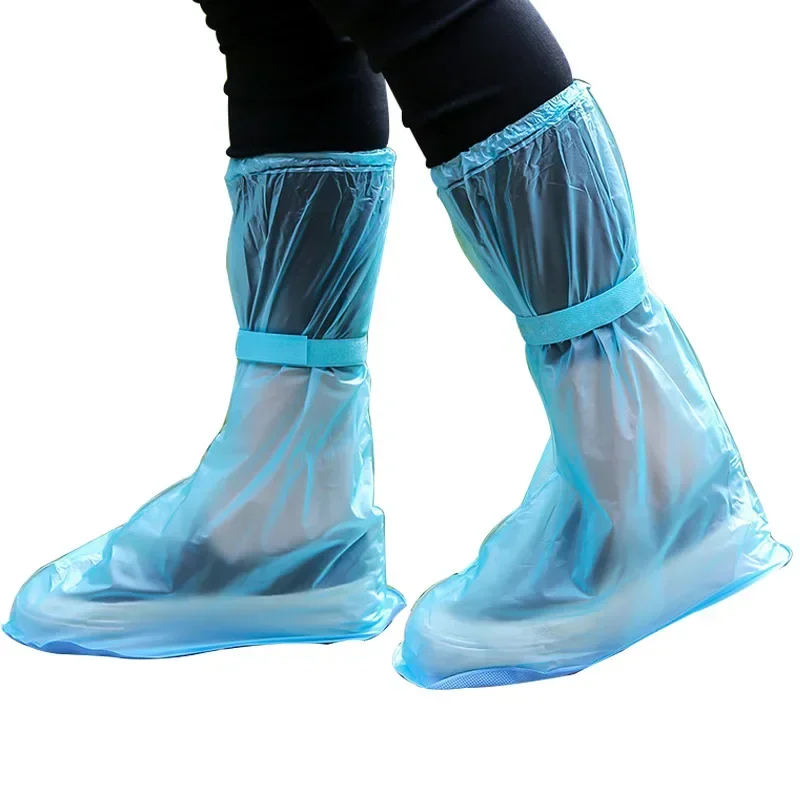 1PC Waterproof Reusable Thicken Protector High-Top Anti-Slip Shoes Boot Cover Unisex Ribbon Rain Shoe Cover Rain