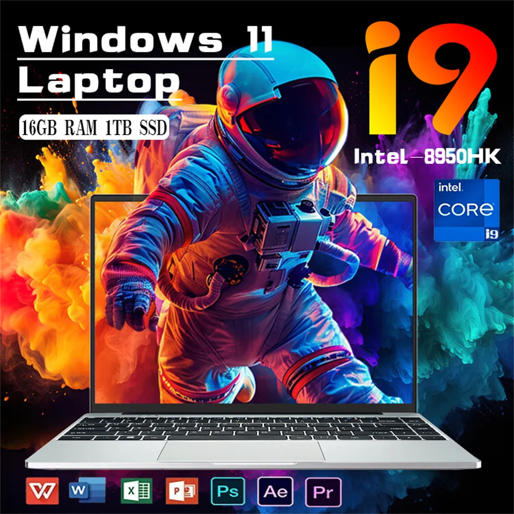 Laptop Intel Core i9, 14.1 ", Windows 11, Core i9, 8950HK, Laptops, 16GB, DDR4, 1TB, 2TB, SSD, PC, Computador Gamer, Escritório, Caderno de Estudo