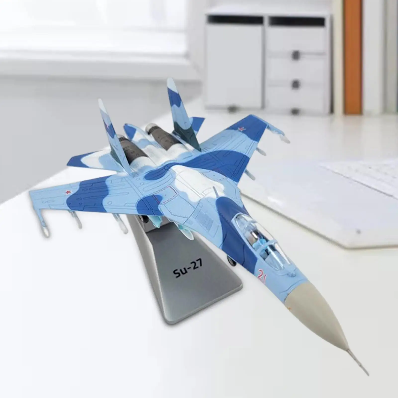 

Model, SU-27 Fighter with Dispaly Stand Diecast Model for Home Shelf Decoration