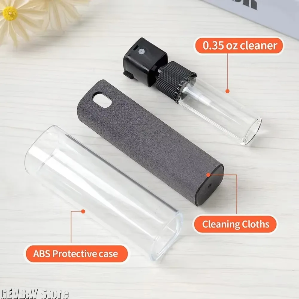 2-in-1 Microfiber Screen Cleaning Kit Empty Spray Bottle & Cleaning Cloth for Phone Tablet Laptop Computer
