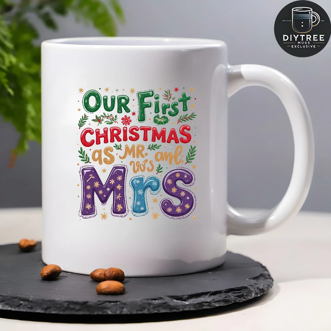 11oz Mug + Hand-painted Christmas Card + Custom MR  MRS Edition  Snowflake Decor  Perfect Family Office Gift  Top Christmas Pick