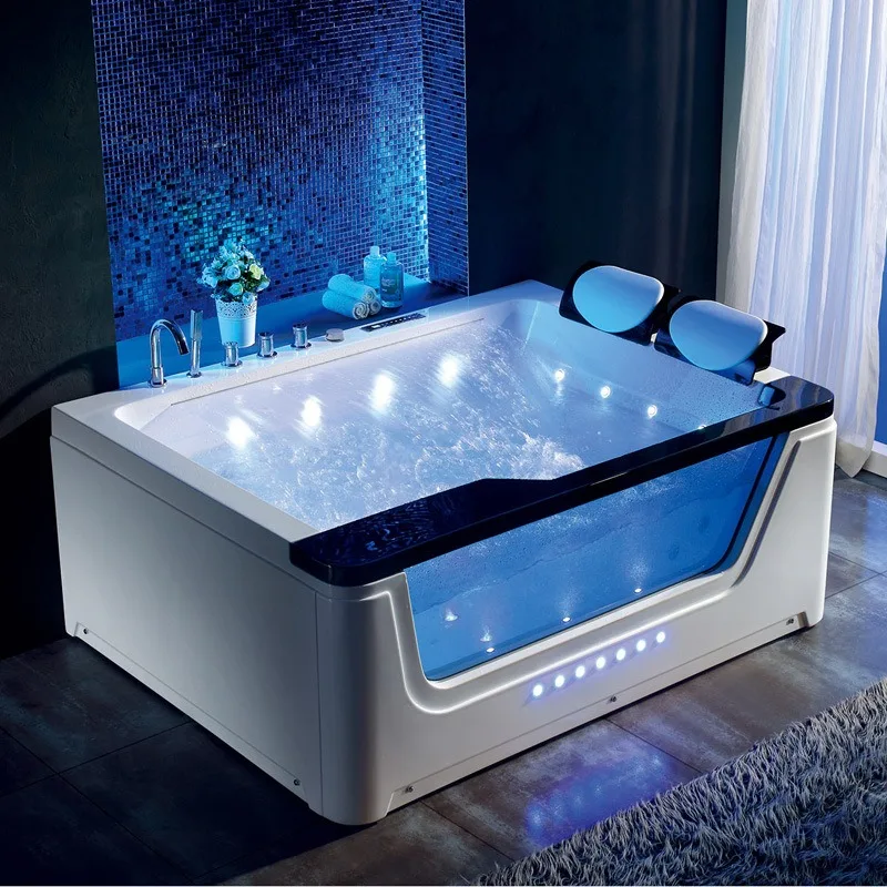 

Massage Double Bathtub Can Be Added with Constant Temperature Lanterns Bubble Three-sided Skirt SPA Bubble Bath Tub