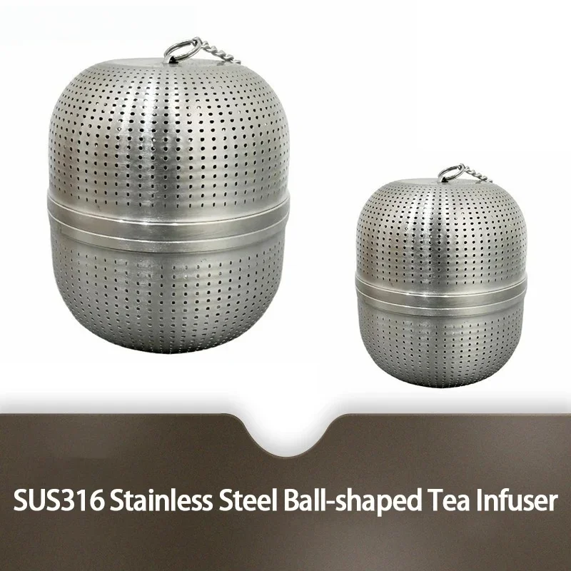JUSTINLAU 316 Stainless Steel Tea Infuser Ball with Hanging Chain Reusable Spice Filter Ball Leaf Tea Strainer Seasoning Ball