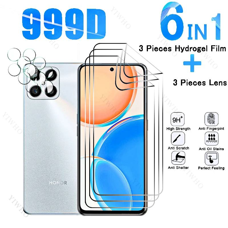 6in1 Full Cover Front Hydrogel Film for Huawei Honor X8 Fingerprint Screen Protectors for Honor X 8 TFY-LX1 6.7