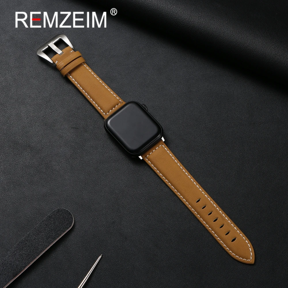 Retro Straps For Apple Watch Series 1-10 SE Ultra Watchbands For Iwatch 38/40/41/42/44/45/46/49mm Leather Watch Bracelet